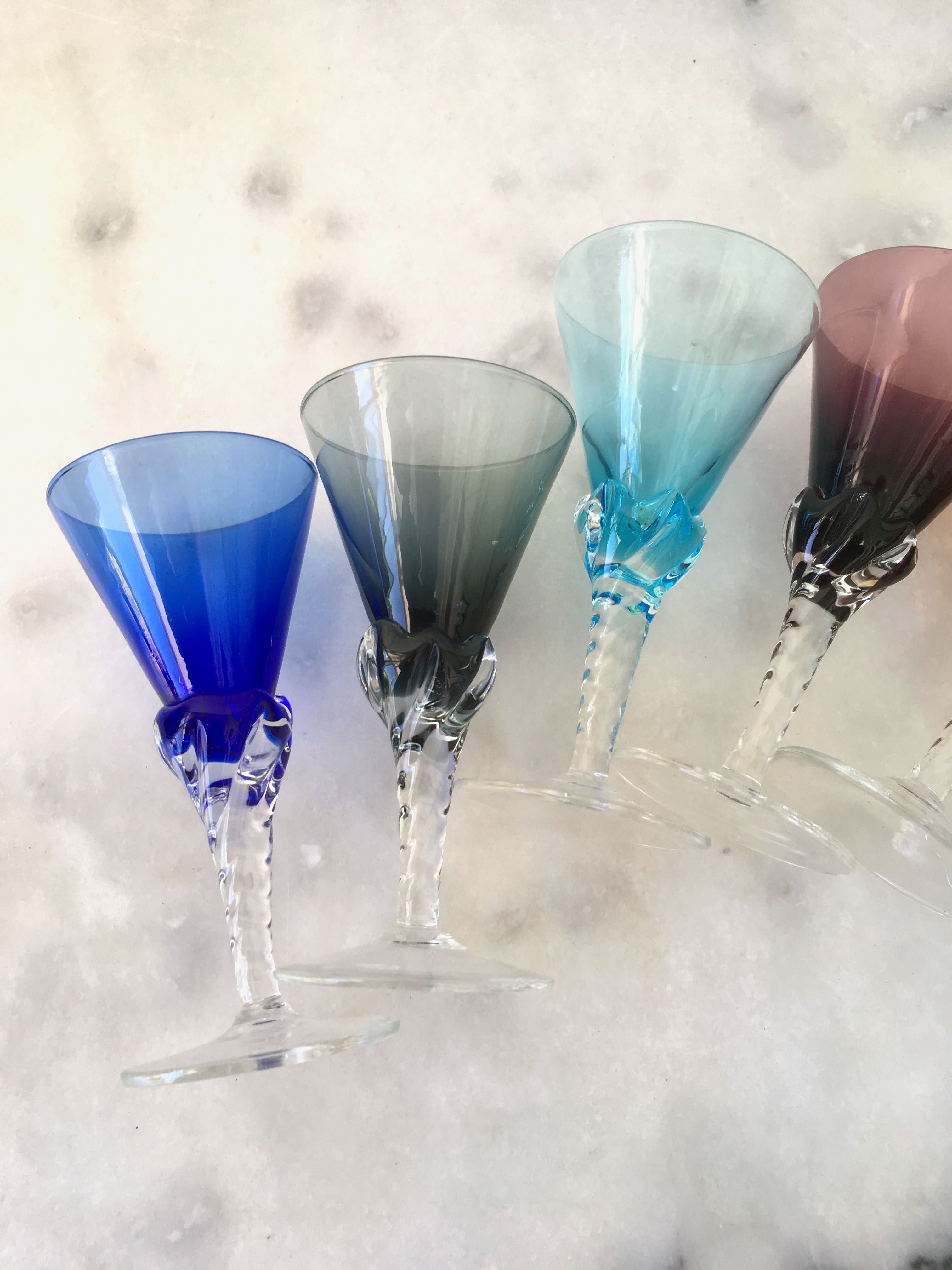 Set of 6 colored alcohol glasses