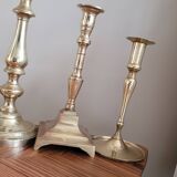 Set of 10 gold-tinted brass candle holders 02 pro