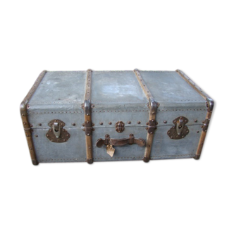 Old wooden travel trunk