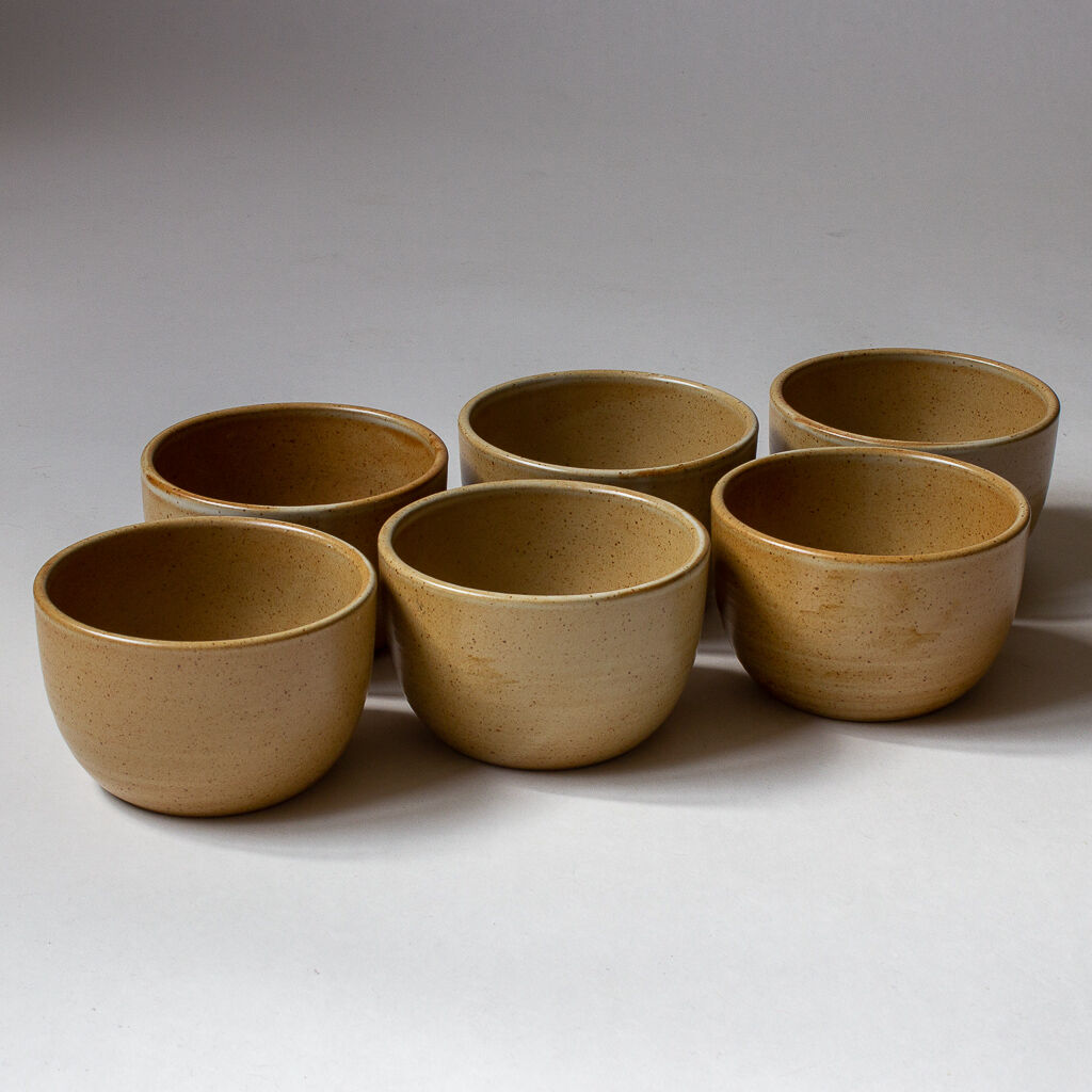 Six minimalist bowls Grès Village CNP France 70s/80s