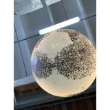 Brown and Beige Murrine Milky-White Sphere in Contemporary Murano-Style Glass