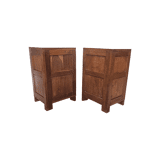 French Art Deco Oak Bedside Tables, 1920/30s