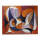 Abstract oil painting on canvas by gelper mon (belgium 1930)