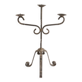 Candelabrum Chandelier Candle Holder Three Arms Light Wrought Iron 1940 Gothic