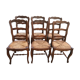 Suite of 6 rustic mulched chairs Louis XV solid cherry