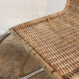 Ensemble de 4 chaises mr10 en rotin de mies van der rohe
