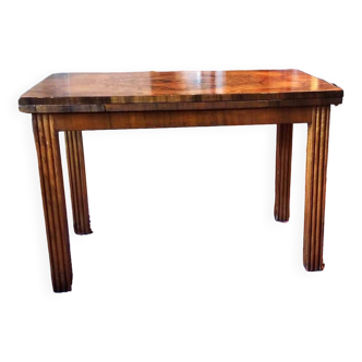 Walnut burl frieze table