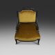 French Empire style  Black Wood and Velvet Armchair, 1850s