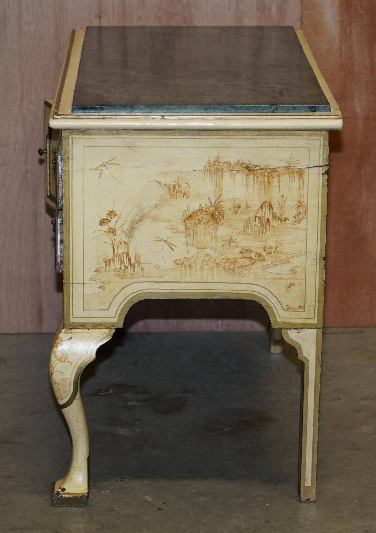 Chinoiserie Buffet with Marble Top in Chippendale Style