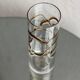 Vintage Glass Vase, yellow and brown Filigree, Coffee Table Decorative
