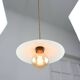 Mid-Century Italian Ceramic and Brass Pendant Lamp