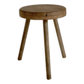 Brutalist Tripod Foot Stool Solid Wood