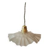 Opaline pendant light, khaki twisted cables