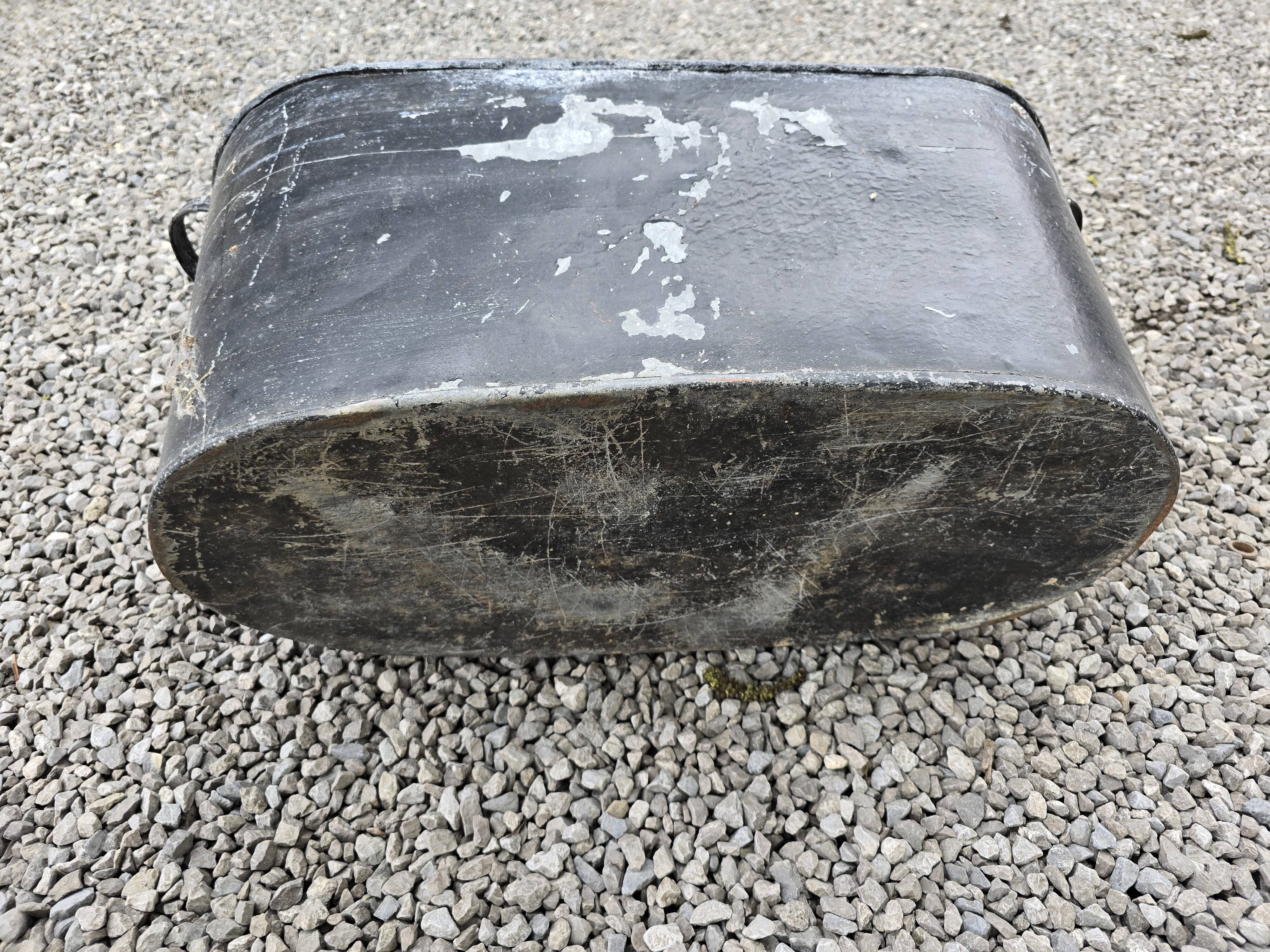Old zinc bathtub