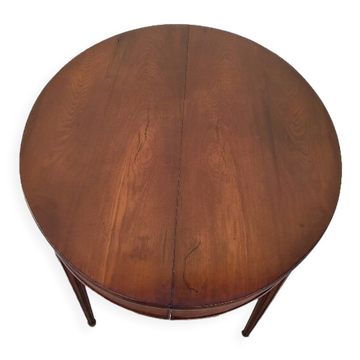 Table style Louis XVl en acajou avec 2 allonges n30