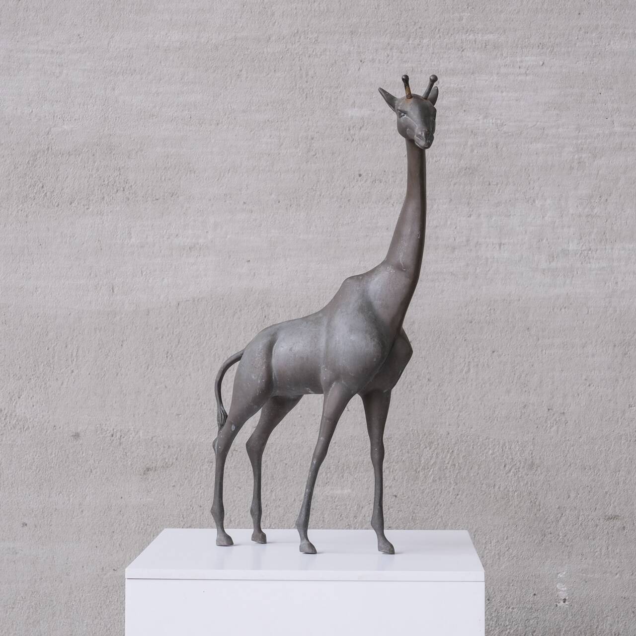 Mid-century french brass patinated giraffe object