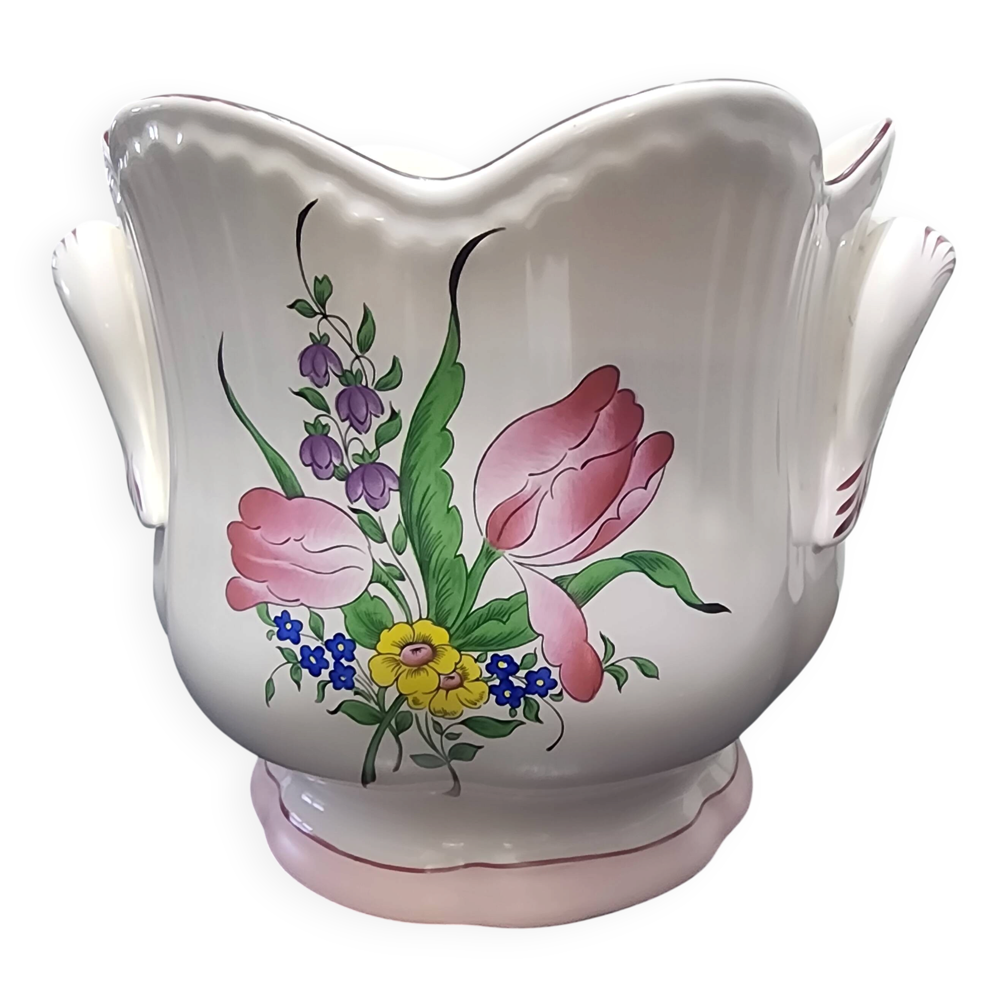 vintage cache-pot Lunéville K&G France flower decor