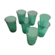 Series of 7 green glasses