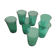 Series of 7 green glasses