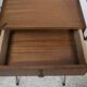 teak gold metal bedside table