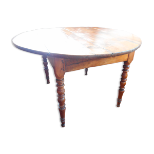 table ronde à rabats - bois ancienne