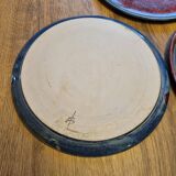 5 glazed stoneware plates, pottery from Brittany