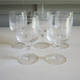 Set of 24 old engraved crystal foot glasses