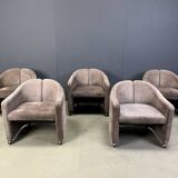 PS142 Easy Chairs by Eugenio Gerli for Tecno, 1970s - set of 5
