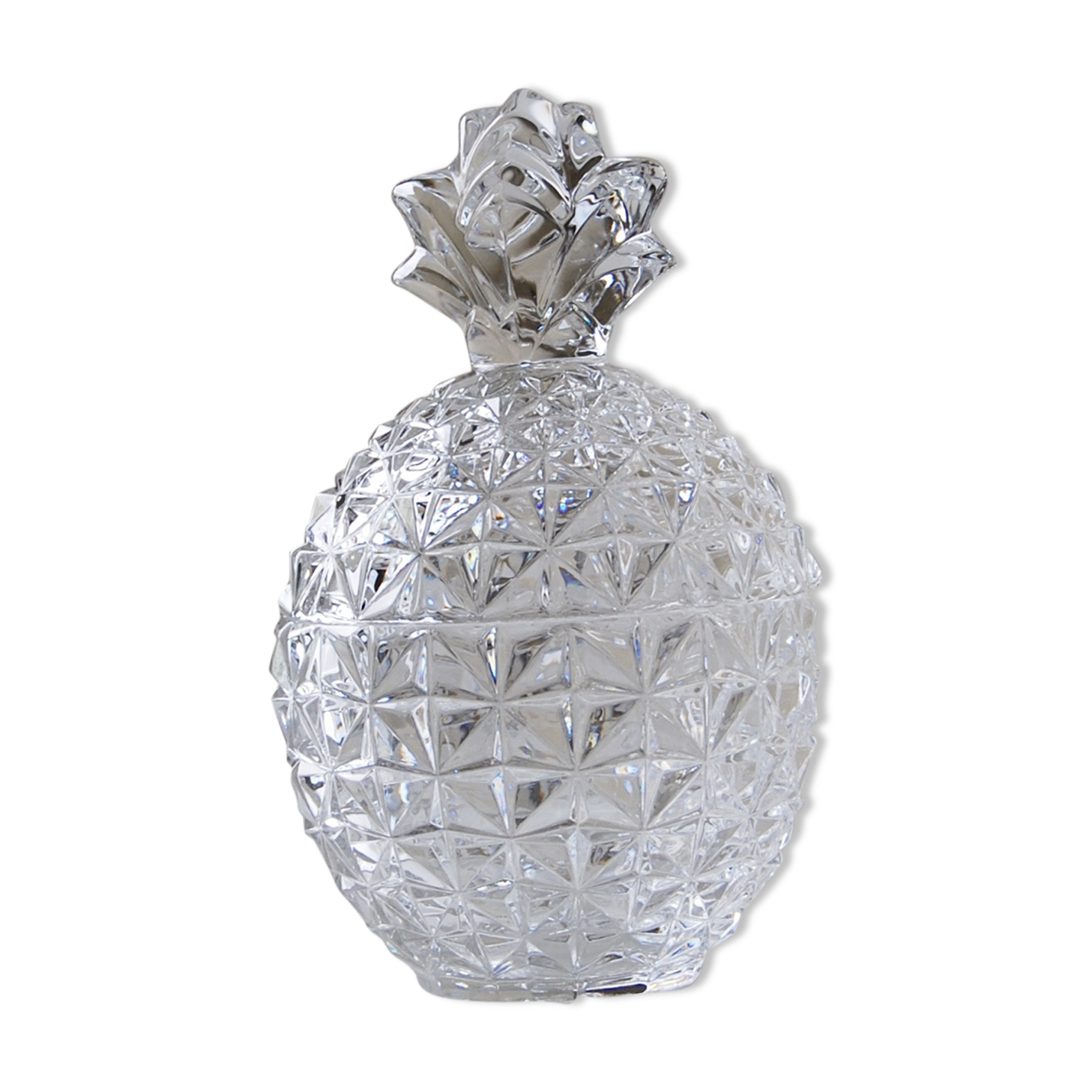 Pineapple cut glass box