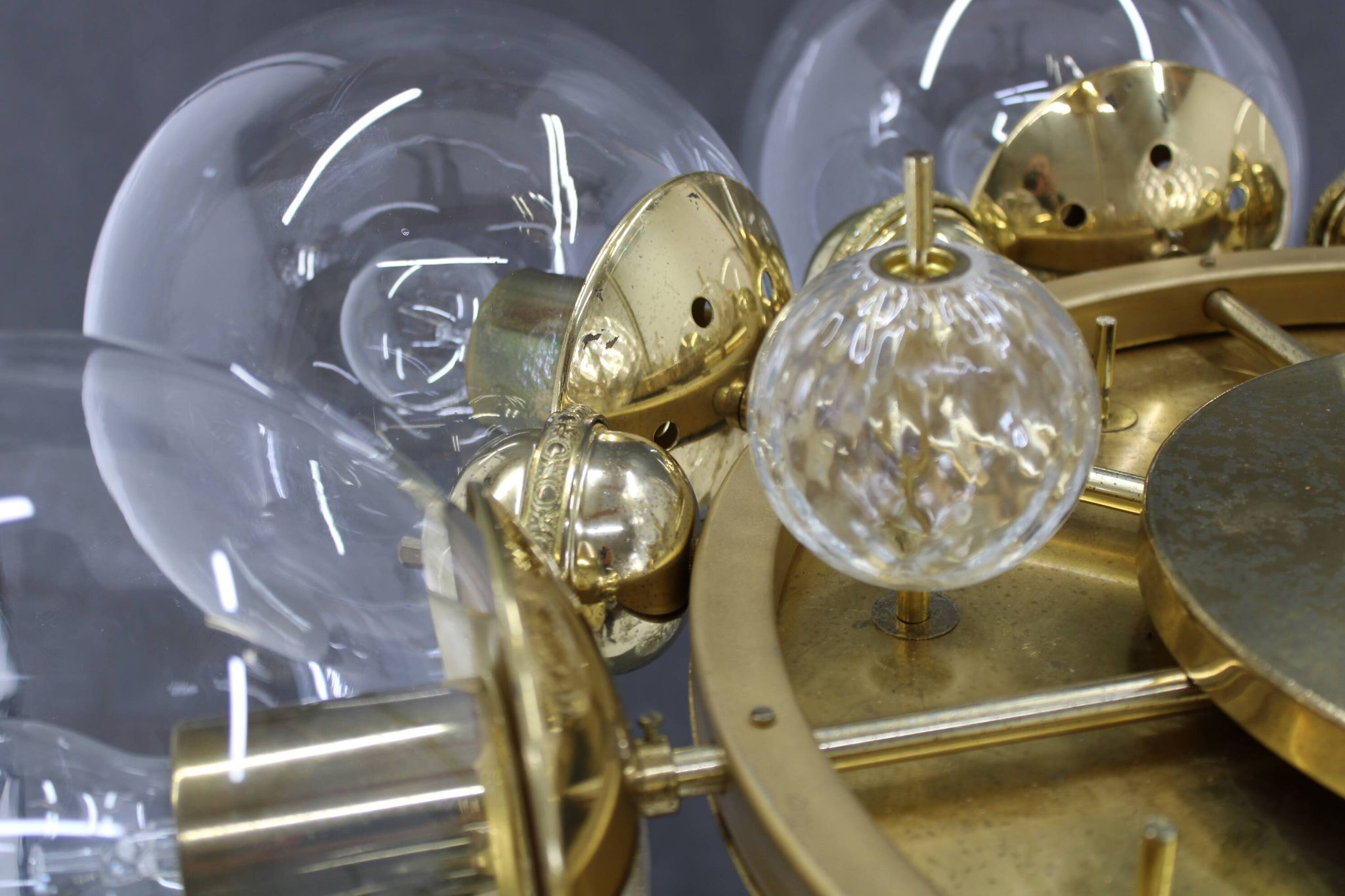 1970s Large Chandelier in Brass Finish by Kamenicky Senov ,up to 10 items