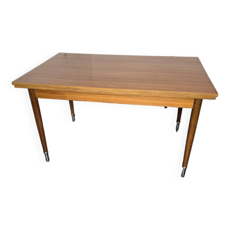 Table vintage rectangulaire avec 2 rallonges des années 60