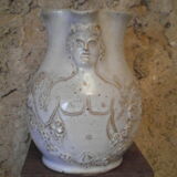 Vintage bacchus anthropomorphic sandstone pitcher