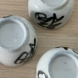 4 vintage stoneware cups