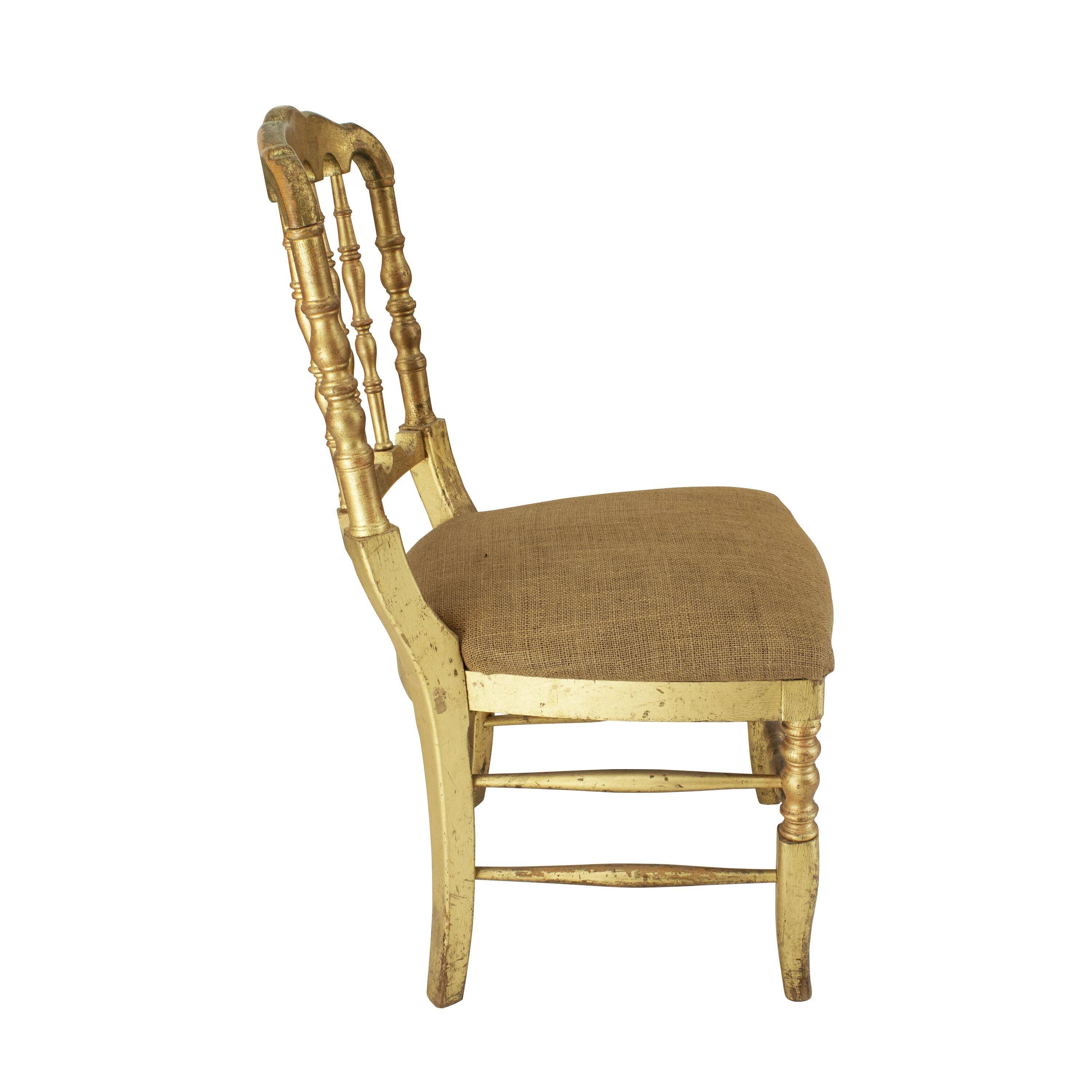 Gold Leaf Tiffany , Chiavari Style Chair, France, circa 1960s