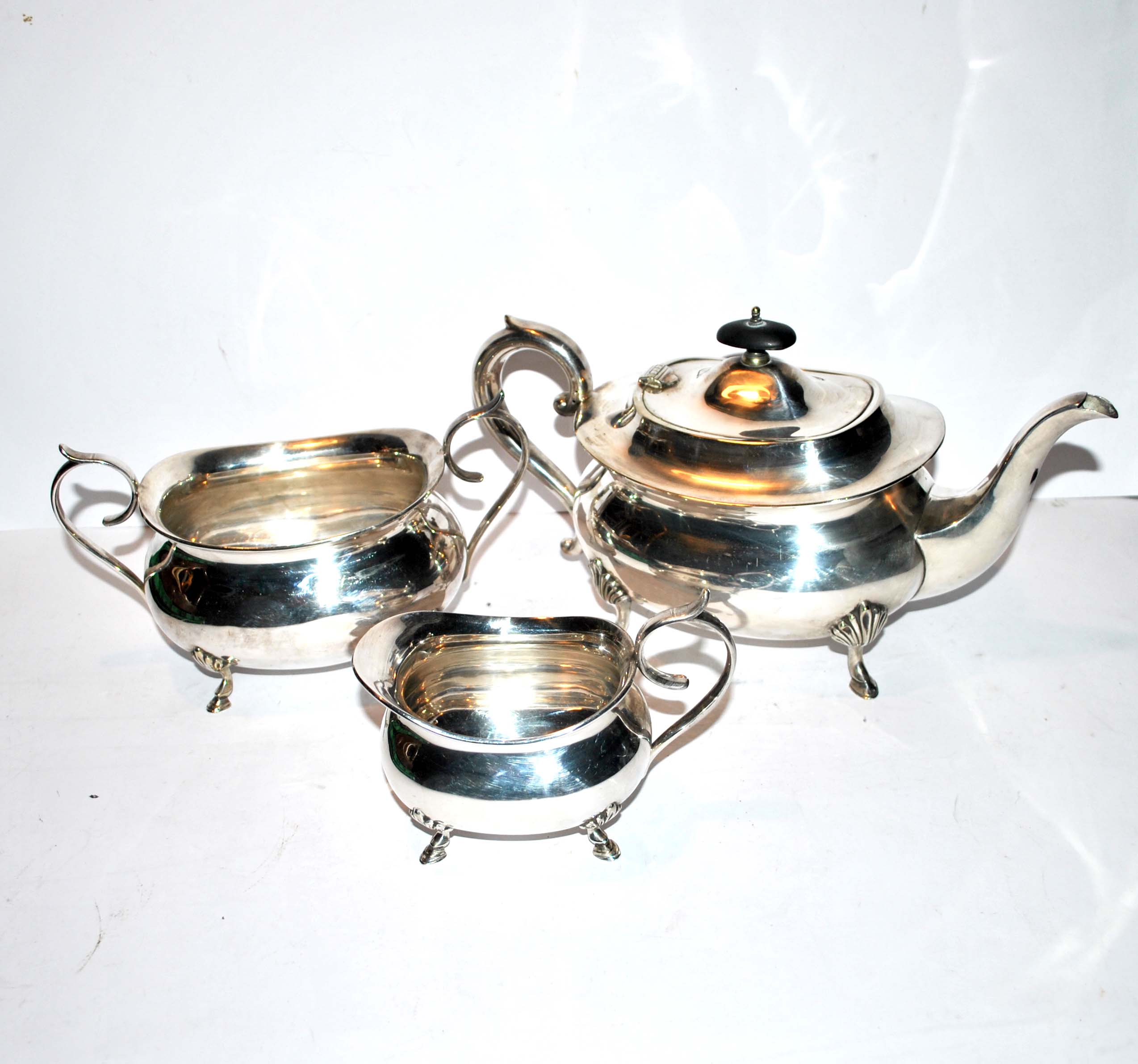English Hard Soldered Silver Metal Tea Set - Goldsmith JB Chatterley 1900