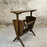Wooden vintage magazine rack, shelf