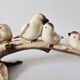 Faïence Art Déco oiseaux sur une branche 18x48 cm