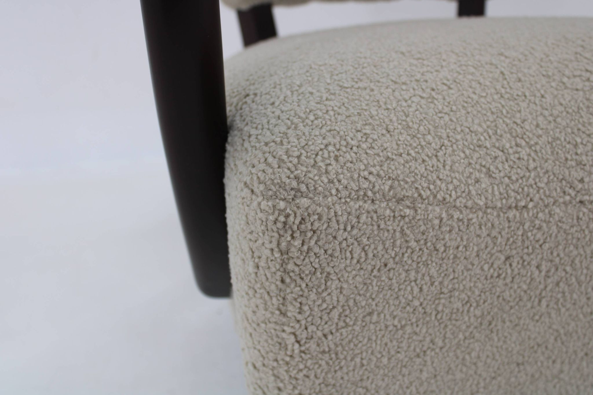 1930s Pair of Jindrich Halabala Art Deco H-237 Armchairs in Bouclé, Restored