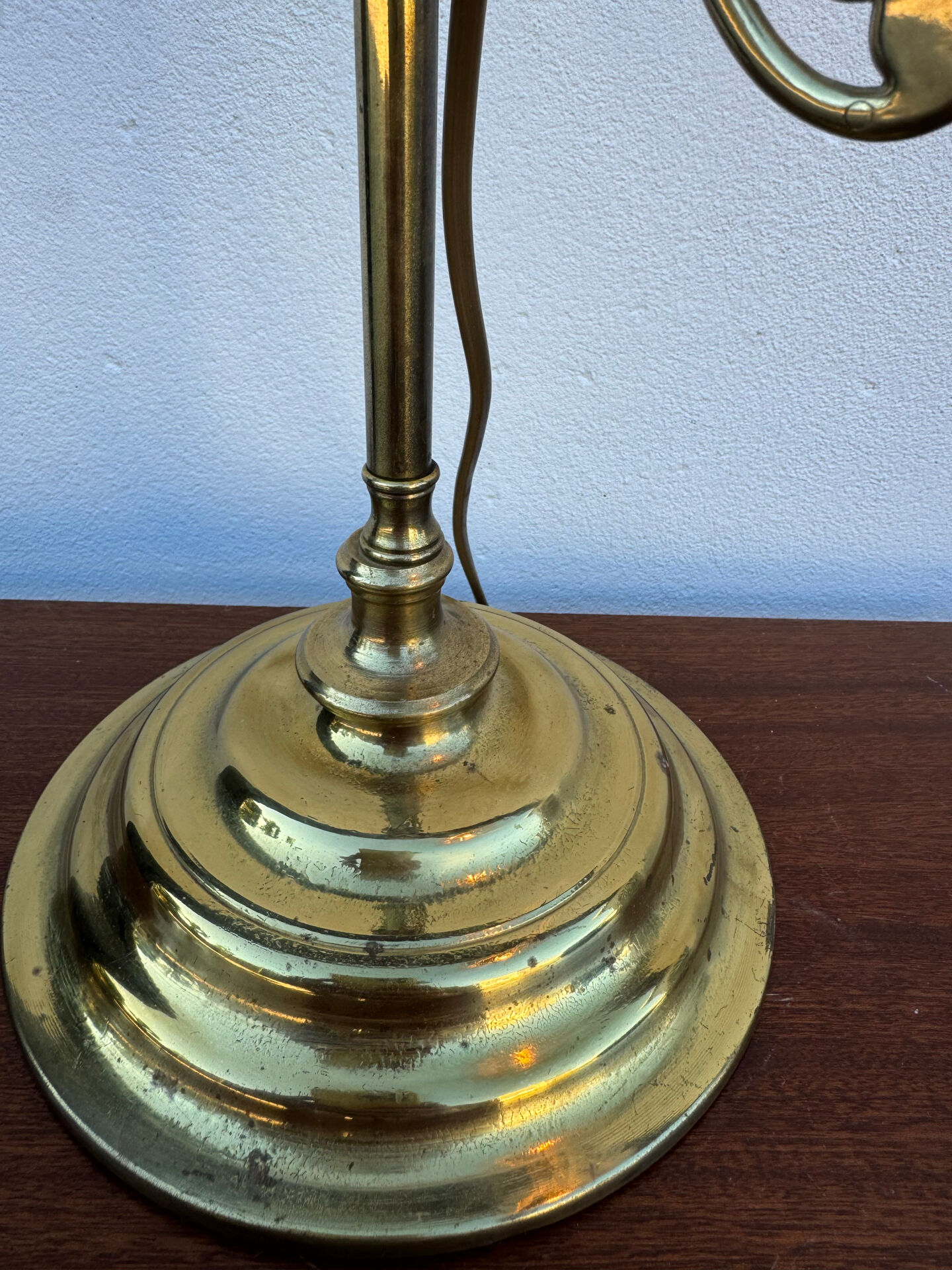 Swan neck brass lamp Art Nouveau