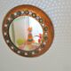 Miroir rond vintage orange 15,5cm