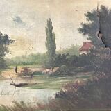 Paire de tableaux anciens classiques
