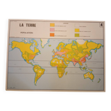 School map: earth climatic zones, vegetation n°3 / earth population n°4