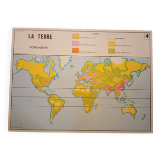 School map: earth climatic zones, vegetation n°3 / earth population n°4
