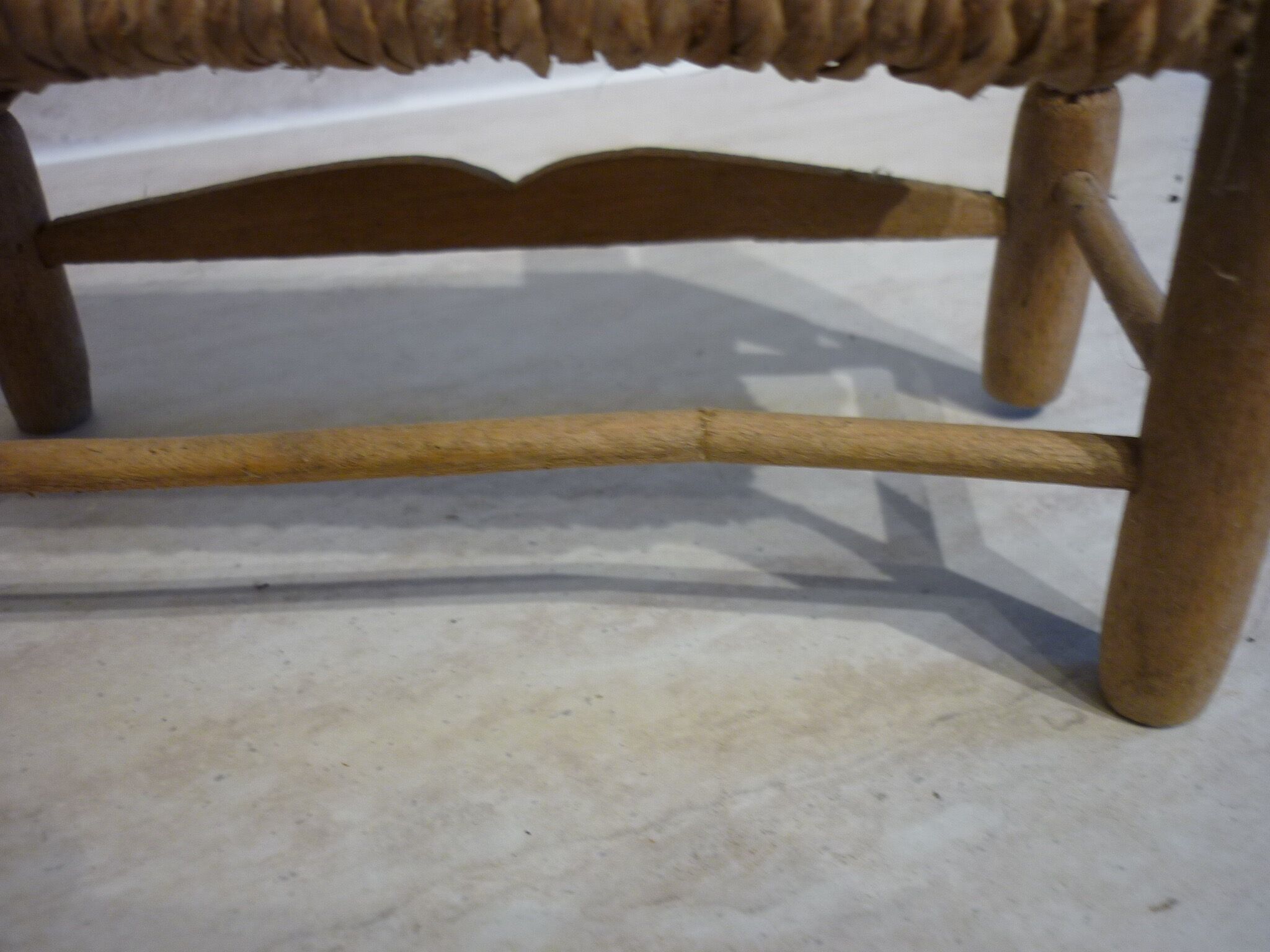 Wooden bench and stool and straw for doll