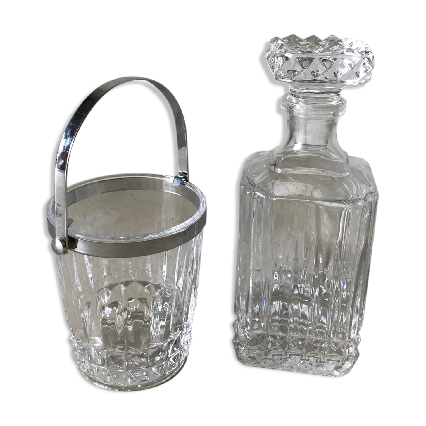 Whisky decanter and ice bucket