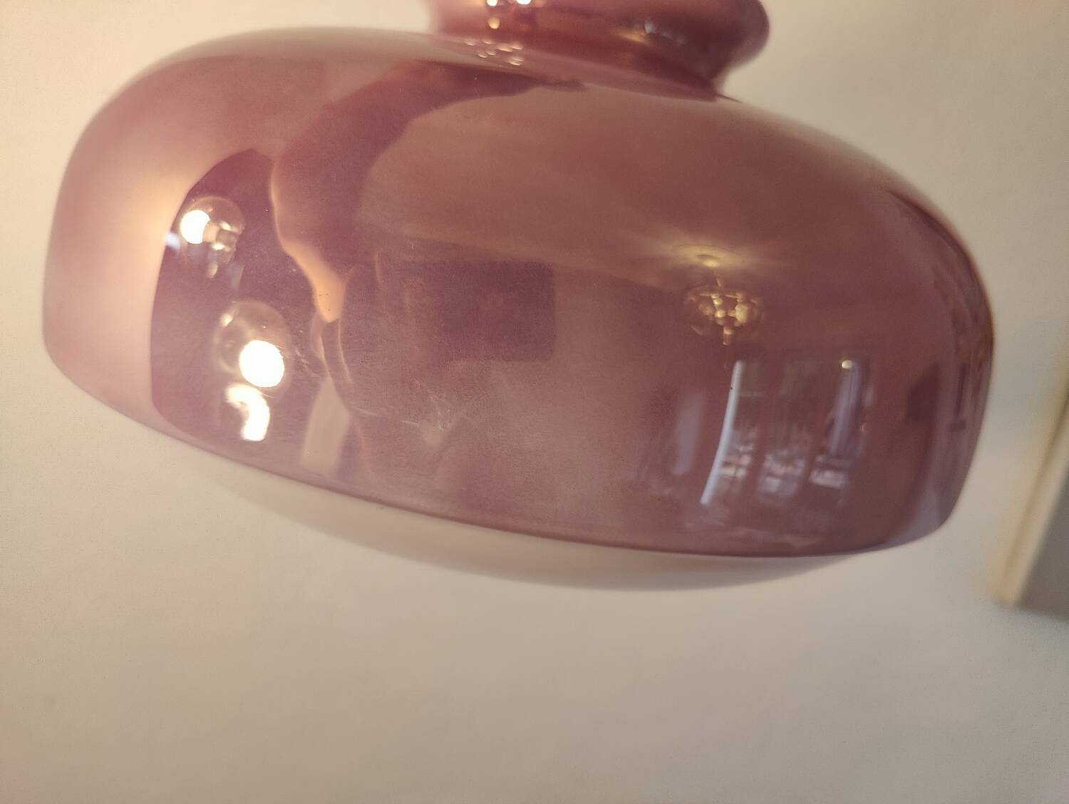 Purple and white opaline pendant light from the 60s/70s.