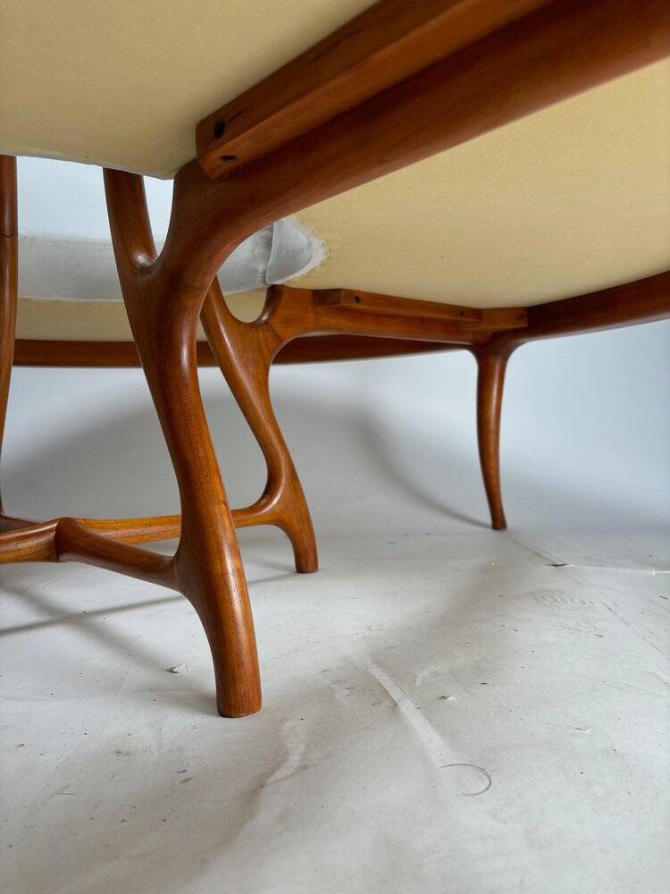 Large Circular Wooden Sofa, 1990s