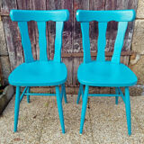 Pair of bistro chairs, Louisiana model, wooden, Baumann, 70s