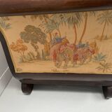 Empire style bench in mahogany and veneer, 19th century