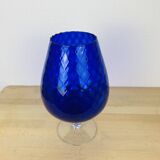 Italian Empoli vase blue glass 33 cm